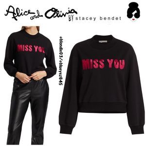 Alice + Olivia Denver Embroidered Sweatshirt S NWT